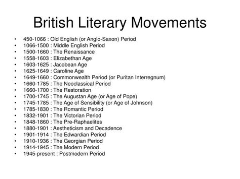 PPT - Major Literary Movements PowerPoint Presentation - ID:1280108