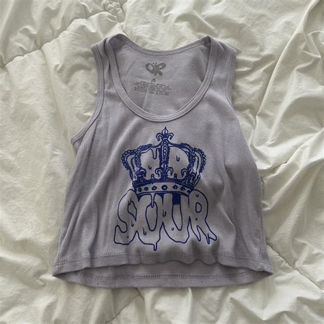 super cute olivia rodrigo sour lilac tank top!! size... - Depop