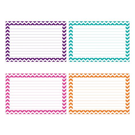 Border Index Cards, 3" x 5" Lined, Chevron Asst., 75ct - TOP3550 | Top ...