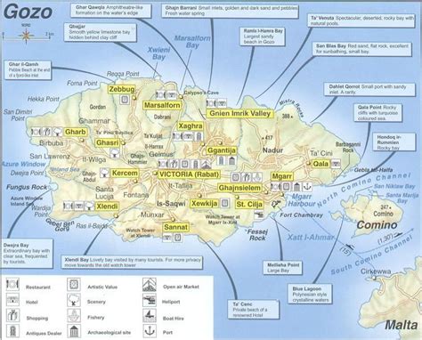 Pictures - Gozo map with brief explanations | List