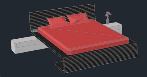 Double Bed 3D DWG Model for AutoCAD • Designs CAD