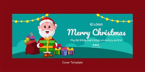 Premium Vector | Cover page of merry christmas template design