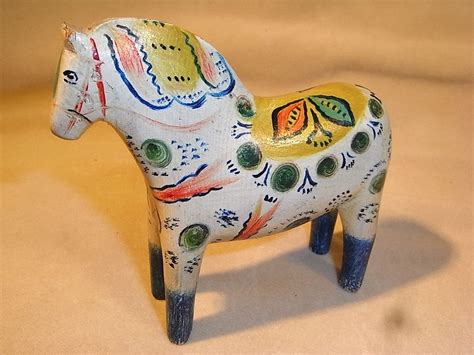 antique dala horse | Dala horse, Horse painting, Dinosaur stuffed animal