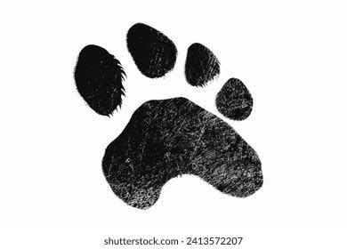 Black Silhouette One Dog Footprint Transparent Stock Illustration ...