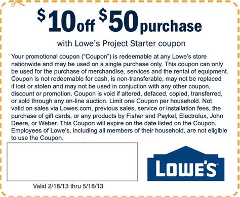 Coupon STL: Lowe's $10 off $50 Purchase Coupon