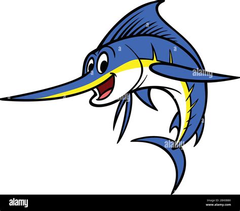 Swordfish Cartoon- A Cartoon Illustration of a Swordfish Stock Vector ...