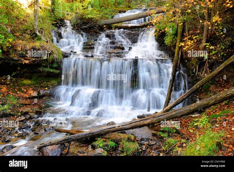 Wagner Waterfalls Munising Michigan Upper Peninsula Stock Photo - Alamy