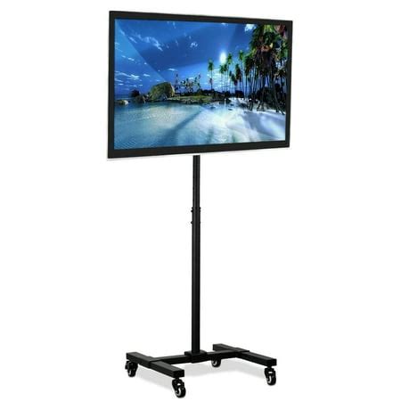 Mount-It! Mobile TV Stand with Height Adjustable TV Bracket, Fits 24"-42" Inch Displays ...