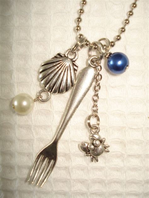 Little Mermaid Inspired Dinglehopper Necklace Fork Seashell