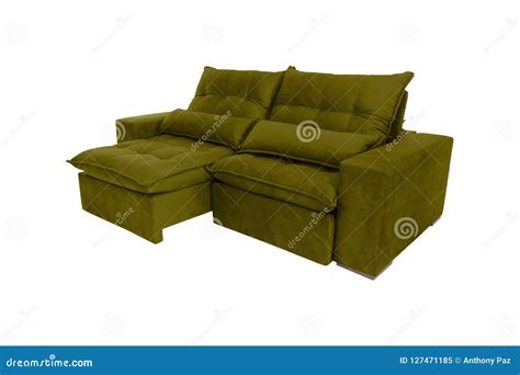 Modern Color Suede Couch Sofa Isolated on White Stock Image - Image of fabric, classic: 127471185