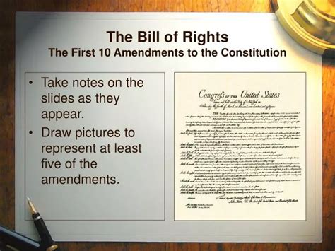 PPT - The Bill of Rights The First 10 Amendments to the Constitution ...