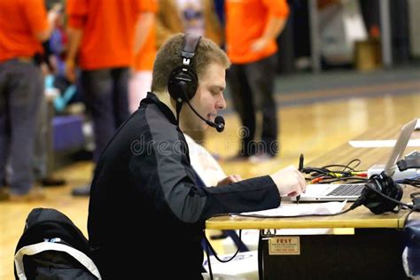 College Sports Announcer editorial stock photo. Image of event - 37546658