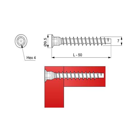 Confirmat Screws - 7.0x50mm (100 pcs) - Furnica