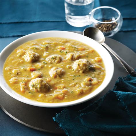 Yellow Split Pea Soup with Chicken Meatballs | Chicken.ca