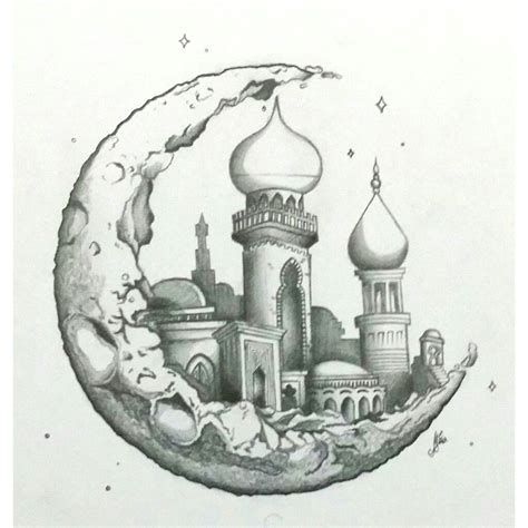 Moon .. art .. drawing .. architecture .. islamic | Schizzi, Tatuaggi ...