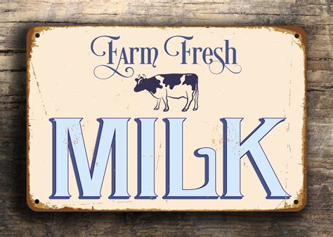 FRESH MILK SIGN Fresh Milk Signs Vintage style Milk Sign