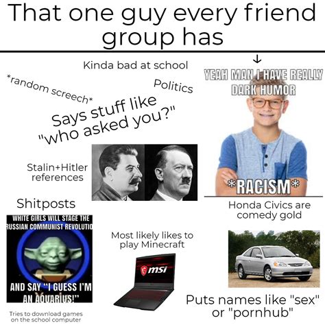 That one guy every friend group has: The Starter Pack | /r/starterpacks | Starter Packs | Know ...