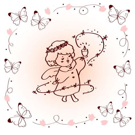 Angel Drawing Vector Hd PNG Images, Angel In Spring Drawing, Angel ...