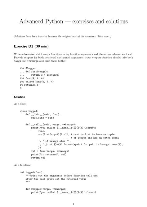 SOLUTION: Python exercises and solutions - Studypool