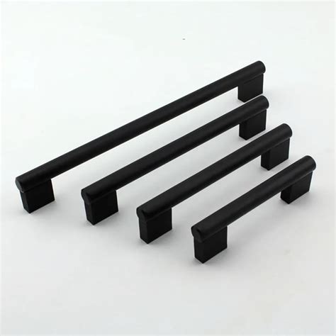 modern simple Brushed black kitchen cabinet dresser wardrobe door handles pulls knobs 96mm 128mm ...