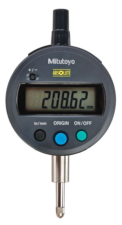 MITUTOYO Digital Indicator, Series Series 543, Range 0 in to 0.5 in, Back Type Removable Flat ...