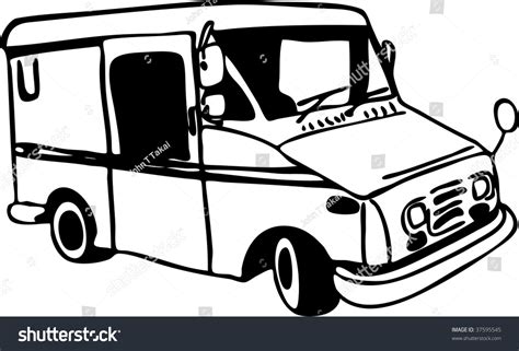 Mail Truck Drawing Stock Vector Illustration 37595545 : Shutterstock