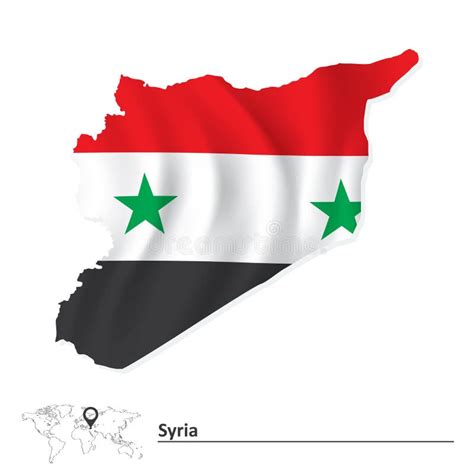 Map of Syria with flag stock vector. Illustration of national - 125153717