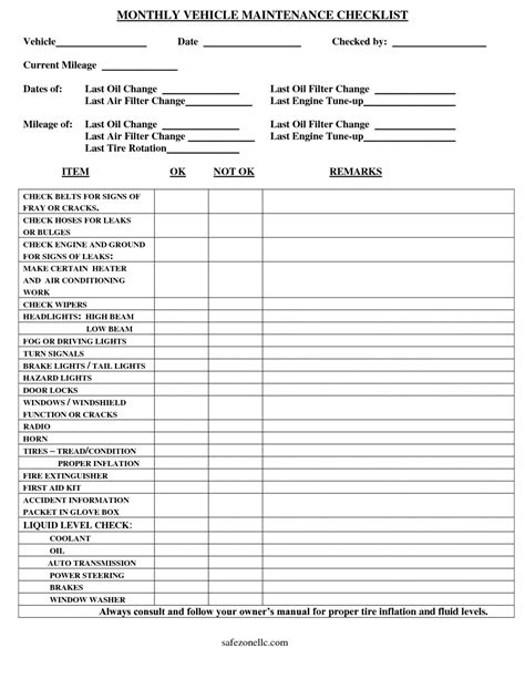 Fleet Maintenance Schedule Template - Get Free Templates