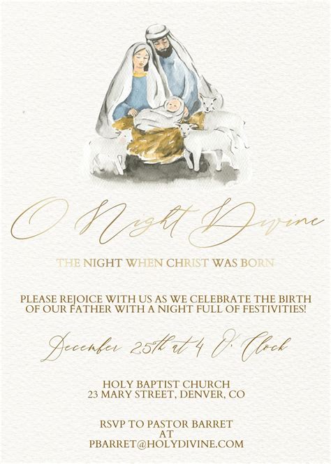 Religious Christmas Invitation - Church Christmas Party Invitation - C ...