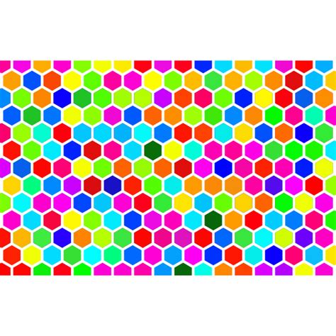 Colorful Hex Grid Pattern 4 | Free SVG