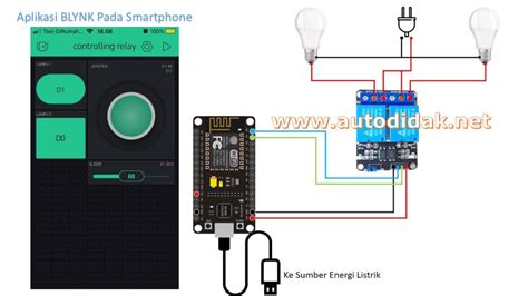 Tutorial IoT: Cara Kontrol Relay Menggunakan NodeMCU ESP8266 Dan Aplikasi BLYNK - madewhidi.com