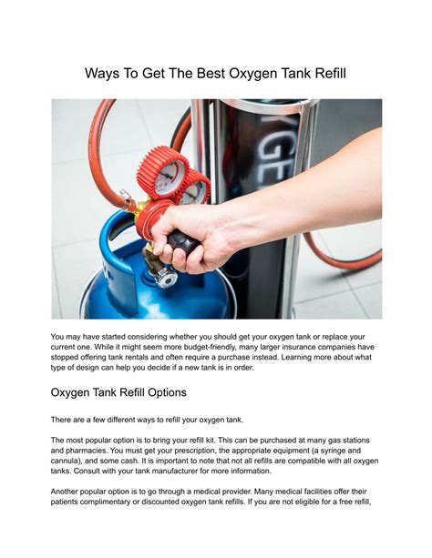 PPT - Ways To Get The Best Oxygen Tank Refill PowerPoint Presentation ...