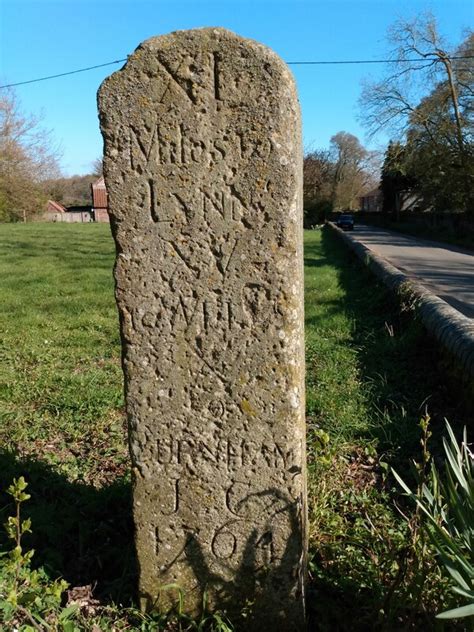 Old Milestone by UC road, corner of... © Hilary Jones cc-by-sa/2.0 :: Geograph Britain and Ireland