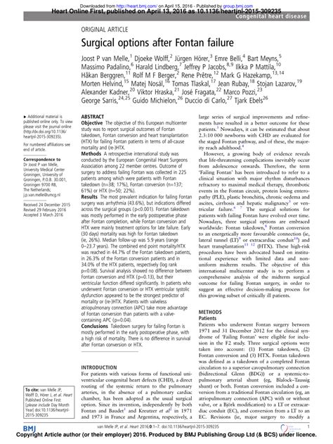 (PDF) Surgical options after Fontan failure