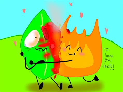 Firey loves Leafy a lot by rubaluxtier on DeviantArt