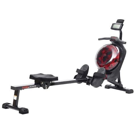 Sunny Health & Fitness Hydro + Dual Resistance App Connected Water Rower