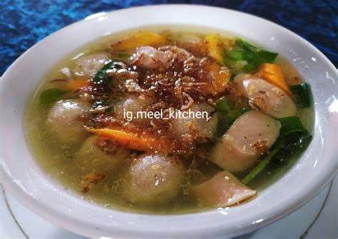 Resep Soup bening pentol sosis oleh Meel_kitchen - Cookpad