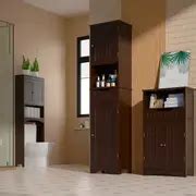 Bathroom Cabinet Tall White Wooden Bathroom Storage Cabinet - Temu