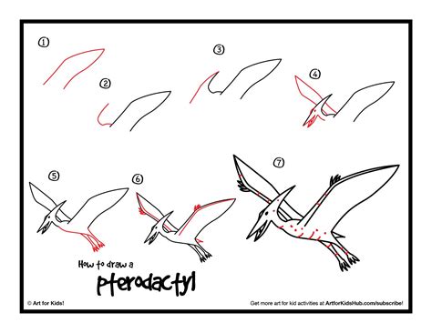 How To Draw A Pterodactyl Easy Drawing Lesson For Kids Step By Step – NBKomputer