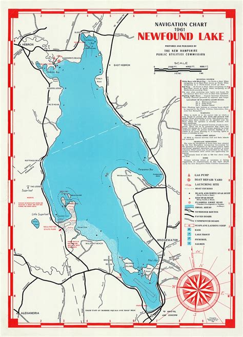 NEWFOUND LAKE New Hampshire 1961 Nautical Chart | Etsy