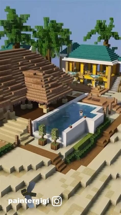 Minecraft tropical island | Minecraft architecture, Minecraft house plans, Minecraft designs