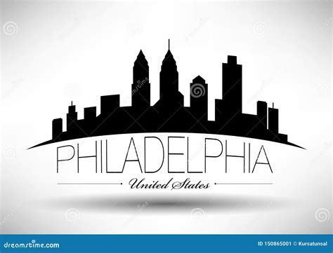 Vector Graphic Design of Philadelphia City Skyline Stock Illustration - Illustration of banner ...