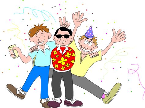 Party | Free Stock Photo | Illustration of three guys at a party | # 8499