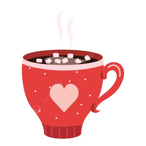 Hot Cocoa Cup Clipart Transparent Background, Christmas Red Love Cup Of Hot Cocoa, Love, Red ...