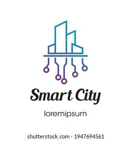 Vektor Stok Smart City Logo Symbol Design Template (Tanpa Royalti ...