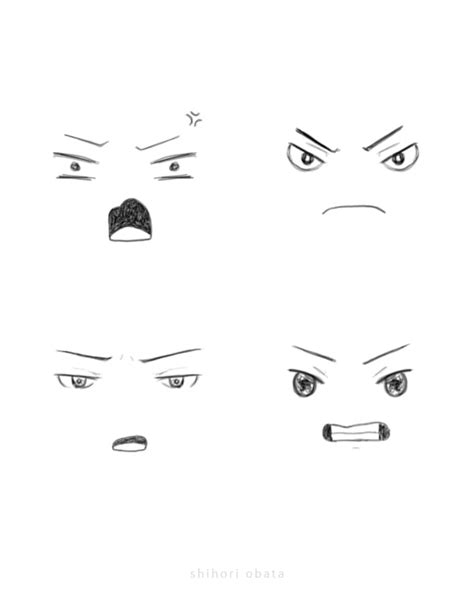 Angry Anime Face Drawing