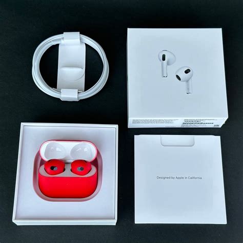 Airpods 3 Red Matte Original Apple Airpods Painted - Etsy