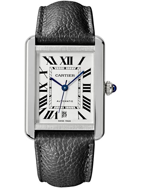 WSTA0029 Cartier Tank Solo XL Steel Case Leather Strap Mens Watch