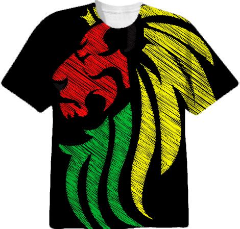 Shop Lion Reggae Colors Cool Flag Vector Art Cotton T-shirt by Denis Marsili DDTK | Print All ...