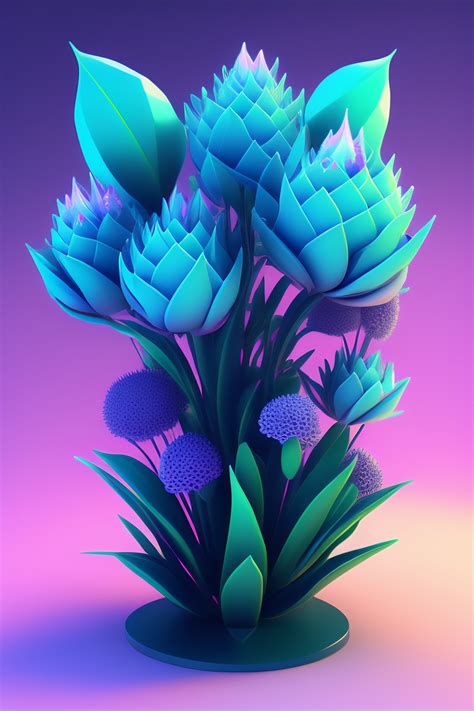 Lexica - Low-poly 3d model of an eerie alien flowering plants, game ...